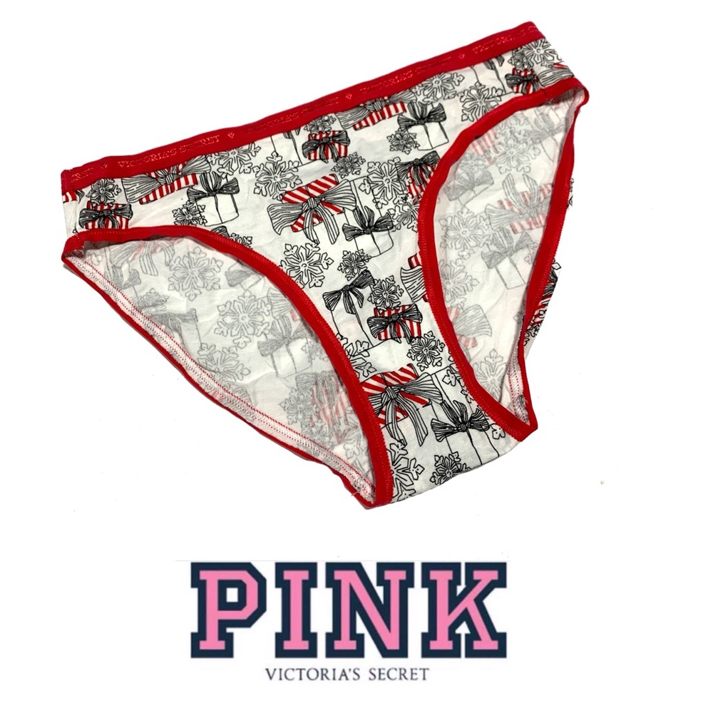 PINK Victoria's Secret Red and White Bottoms Panties Underwear-‎ P069 XS